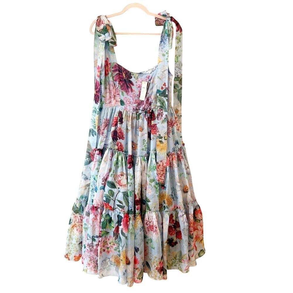 Anthropologie BHLDN Geisha Isabella Floral Tiered A-Line Midi Dress Size 6 NWOT - Picture 6 of 13